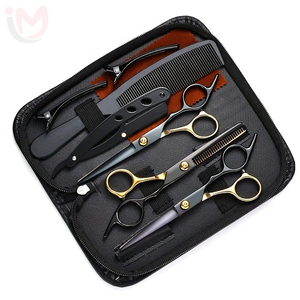 Barber Tool Kit <b>Set</b> Stainless Steel Professional Hair Cutting Scissors Comb <b>Razor</b> Salon Tool Kit IMANS - Product Image 4
