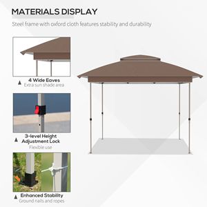 12FT X 12FT Instant Pop up <b>Canopy</b> Sun Shade <b>Tent</b> with Adjustable Height 3-Level Mesh Sidewall Netting and Storage Bag - Product Image 4