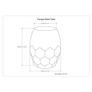 Tavolino Flanigan in Metallo Argento Anticato, Elegante Arredamento per Soggiorno - Product Image 5