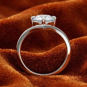 925 Sterling <b>Silver</b> Round Moissanite Engagement <b>Ring</b> mossonite Diamond Bridal Jewelry Women USA Luxury <b>Ring</b> - Product Image 2