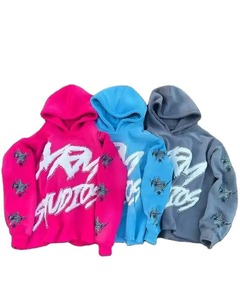 High Quality Custom Puff Printing Vintage Acid Washed Oversize Hoodie Flare Sweatpants Men Streetwear <b>Tracksuit</b> - Product Image 3