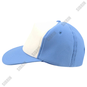 SIBRIN Custom Logo Unisex 6-Panel Baseball Cap White Blue Color Cotton Twill Fabric Premium Baseball <b>Hat</b> <b>Flat</b> Brim Snapback - Product Image 2