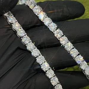 65MM Premium VVS Moissanite Tennis Chain Necklace Solid 925 Sterling <b>Silver</b> Iced Out <b>Choker</b> Hip Hop Jewelry Diamond Tester - Product Image 2