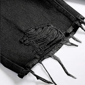 Shorts en jean vintage bleu ultra-courts pour femme, taille haute, déchirés, avec franges - Product Image 2