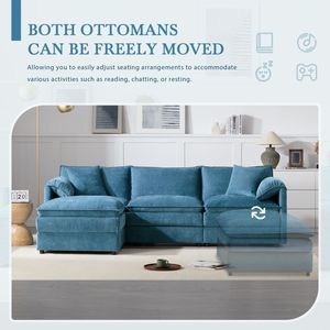 103.5 \ "video ghi lại Chenille Modular <span class=keywords><strong>sofa</strong></span> cắt L hình đám mây đi văng đặt đệm đôi 4 chỗ di chuyển phòng khách - Product Image 4