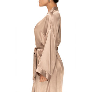 Robes de chambre en satin pour femmes, peignoirs de demoiselle d'honneur en soie motif paon, robes de nuit à fleurs, peignoirs de nuit en soie de qualité pour femmes - Product Image 5