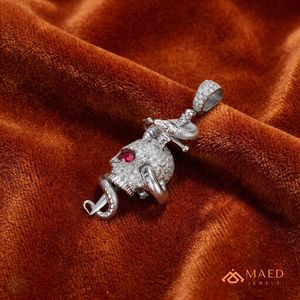 Collier pendentif en argent sterling 925 avec moissanite, design tête de serpent, bijoux de mode pour femmes et hommes, look de bijouterie fine de New York - Product Image 4