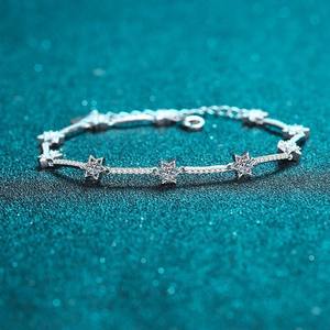 AMBER JEWELS สร้อยข้อมือโซ่รูปดาวชุบเงินพร้อมหินธรรมชาติของขวัญเครื่องประดับฮิปฮอปงานแต่งงานสุดโรแมนติกสำหรับทั้งชายและหญิง - Product Image 3