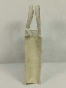 Sac fourre-tout en jute naturel écologique avec poche avant décorative en dentelle, réutilisable pour les courses, les cadeaux, les expositions et les mariages - Product Image 3