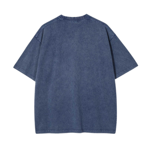 Men's Knitted Short Sleeve T-Shirt Solid Color O-Neck Regular Fit Casual Style Blue - Product Image 3