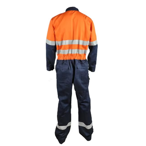 Ensemble de vêtements de travail industriels bleu marine, veste de sécurité réfléchissante et pantalon, uniforme d'ingénieur en deux pièces, combinaison de travail de construction - Product Image 5