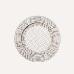 Assiette de présentation en rotin de qualité supérieure, écologique, tressée à la main, ronde, pour restaurant et décoration intérieure - Product Image 4
