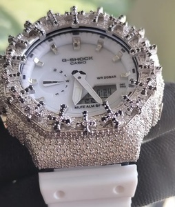 Montre de luxe Hip Hop en Moissanite blanche et diamants noirs VVS, style Iced Out, bijoux, cadeau - Product Image 4