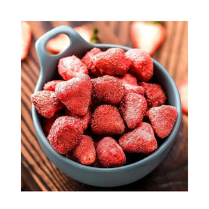 Dried Strawberry Slices FD Processed <b>Sweet</b> Fruit Snack <b>Heart</b> Shape Bowl Presentation - Product Image 3