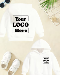 Custom Printed Fleece Soft Kids Hooded Sweatshirt Maroon Casual Wear Regular Sleeve Winter Style <b>Back</b> Logo Design - Product Image 6