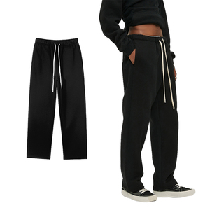 Pantalones Deportivos Casuales para Hombre, Color Verde Sólido, Cintura Elástica con Cordón, Cómodos, 100% Algodón, Venta al Por Mayor OEM - Product Image 3