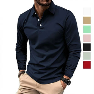 Polo de manga larga para hombre 2026, camiseta deportiva informal de primavera y otoño, top transpirable de alto rendimiento, camiseta deportiva para hombre, camisa social - Product Image 2