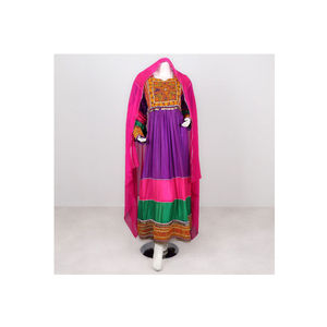 Traje Tradicional Pakistaní de 3 Piezas, Vestido Afgano Largo hasta el Suelo con Decoración de Encaje, Costura Personalizada para Bodas Formales - Product Image 1