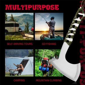 Hache de survie en acier inoxydable à manche intégral, finition satinée, avec étui en nylon - Product Image 5