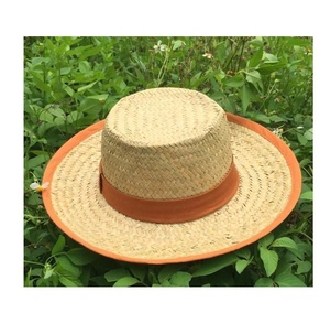 Chapeau de paille marron traditionnel décontracté quotidien avec ruban de logo à bord de 8cm-10cm pour les fêtes à la maison mariages vacances voyages et visites - Product Image 3