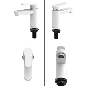 KSLA-07 <b>Basin</b> Faucet <b>Single</b> Handle Deck Mounted White Plastic Minimalist Design Bathroom Sink <b>Tap</b> - Product Image 2