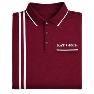 Polo a Righe con 3 Lettere Kappa Alpha Psi, Abbigliamento per Fraternità Greca, Vestibilità Atletica, Comfort Premium e Stile Classico - Product Image 6