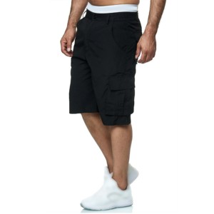 Shorts de sport cargo OEM pour hommes, style urbain, 5 pouces, confortables, avec taille élastique, couleur unie, pour l'entraînement et la course à pied, pour garçons - Product Image 2