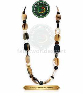 Handcrafted Eco-Friendly Natural Ox Horn <b>Necklace</b> Pendant Adjustable <b>Cord</b> Customizable Size Modern Boho Tribal From FWE - Product Image 5