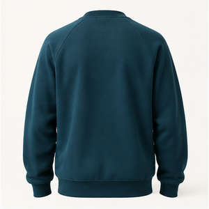 Sudadera Personalizada para Hombre, Color Verde Azulado Oscuro, Corte Holgado, Cuello Redondo, Doble Capa, Tejido Acordonado, Felpa Suave, Modelo MCRW-0048 - Product Image 2