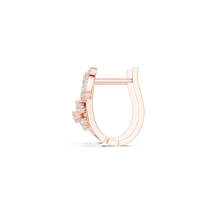 Pendientes de Aro Bali con Circonitas, Plata de Ley 925 Chapada en Oro Rosa de 18K, Joyería de Diseño de Lujo para Mujer - Product Image 1