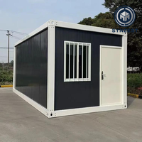 SYNZEST Module de vie mobile moderne extensible avec salle de bain complète et cuisine intégrée, maisonnette préfabriquée en conteneur pour bureau ou hôtel