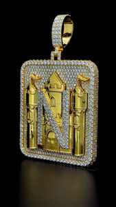 Hot Custom 925 <b>Silver</b> & Gold Plated 10k 14k 18k Iced Moissanite <b>Letters</b> Pendant <b>Necklace</b> For Men Hip Hop Style Hip Hop Jewelry - Product Image 5