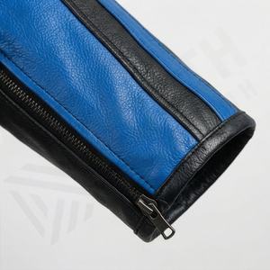 Veste en cuir pour homme NAI-0477B, style motard, vêtement de moto, équipement de conduite, couleur personnalisable, vente en gros. - Product Image 6