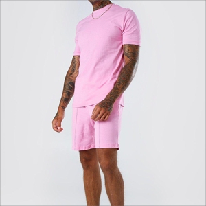 Conjunto de Camiseta y Pantalones Cortos Deportivos Casuales de Moda para Hombre Pinco, Transpirables, Colores Sólidos Personalizados, Logotipo, 100% Poliéster, Verano - Product Image 5