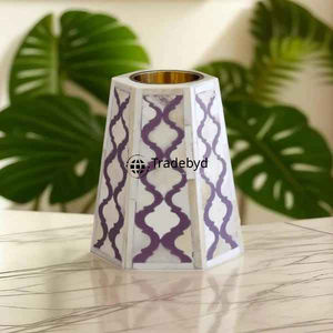 Elegante Portavelas con Incrustaciones de Hueso, Decoración de Lujo para el Hogar por Tradebyd - Product Image 3