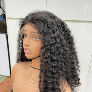 Meilleures ventes! Perruque en cheveux humains avec fermeture en dentelle centrale, cheveux bouclés birmans soyeux et naturels pour femmes, style doux - Product Image 1