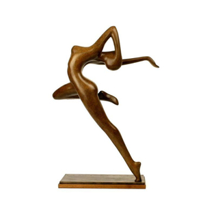 Figurine de femme en bronze tendance, sculpture en métal, art contemporain, décoration pour table, salon, statue artisanale - Product Image 2