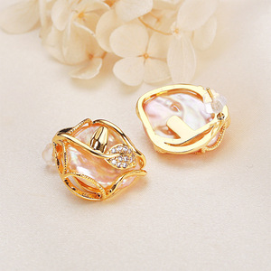 Baroque French Retro <b>Pearl</b> Jewelry 925 <b>Silver</b> Needle Premium Freshwater <b>Pearl</b> <b>Earrings</b> Crystal Retro French 925 <b>Silver</b> <b>Earrings</b> - Product Image 4