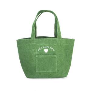 Bolsa de Compras de Yute Verde de Diseño Personalizado, Bolsa Reutilizable Ecológica para Uso Promocional - Product Image 1