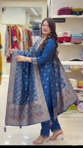 Launching New Designer Pure Banarasi Jequard Wiving <b>Top</b> With Pent & Dupatta Set Buy Direct From <b>Indian</b> Supplier - Product Image 3