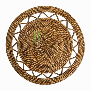 Hot Trend Natural Rattan Charger Plates Handwoven Wedding <b>Table</b> Decoration Wicker Scalloped <b>Placemats</b> From Vietnam Rattan 2026 - Product Image 6