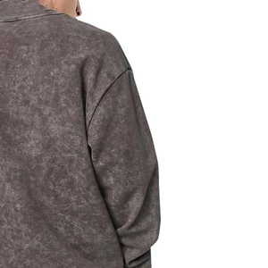 Sweat-shirt pour homme en tissu délavé de qualité supérieure, col rond, manches longues, coupe confortable, style vintage décontracté - Product Image 5