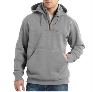 Sudadera con capucha al por mayor 2026, con cremallera de 14 pulgadas, de algodón y forro polar para hombre, lisa, bordada, con relieve, ropa personalizada para hombre - Product Image 1