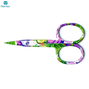 Trendy Floral Pattern Beauty Nail Scissors Stainless Steel Precision Cuticle <b>Trimmer</b> For Salon Professional Nail Grooming - Product Image 2