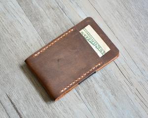 Porte-cartes en cuir véritable avec logo personnalisé, blocage RFID, pochette pour cartes de crédit, mini portefeuille fin LCH-0239 - Product Image 1