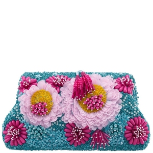 Handcrafted Beaded Coin Purse Tropical Pattern Design Women Fashion <b>Small</b> Pouch <b>Wallet</b> Statement Carry Accessory - Product Image 4