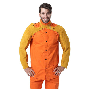 Manga de cuero de vaca para soldador, resistente al calor, extensión de hombro, ropa de soldadura, nivel de corte ANSI/ISEA 2 JNM - Product Image 1
