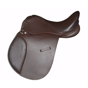 Silla de Montar Inglesa de Cuero Genuino, Asiento Mediano, Armazón de Fibra Flexible, Silla de Montar Ecuestre Duradera de Primera Calidad - Product Image 1