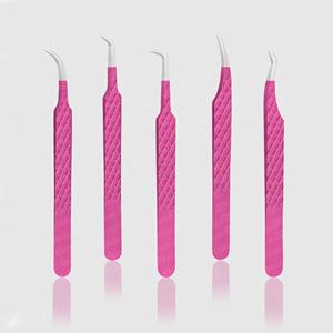 Custom Logo 45 Degrees Stainless Steel Fiber Tip <b>Eyelash</b> Extension Tweezers Easy-to-Use False Volume <b>Applicator</b> for Beauty - Product Image 4