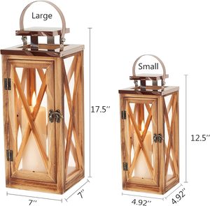 Best Selling Unique Wooden Lantern With <b>Rope</b> Handle Decorative Piece For Outdoor Camping And Garden <b>Lighting</b> - Product Image 6